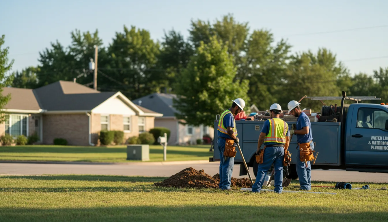 Residential water line and bathroom plumbing service in Farmersville, OH